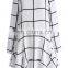 women long sleeve white plaid chic grid flare party dress