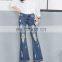 New style damaged jeans flare pant women tassel boot cut jean