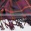 TOROS BSCI certification wholesale good quality tassel tartan scarf