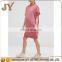 China Clothing Manufacuter Pink Dress with Hoodies Knitted Dress for Maternity JY Apparel