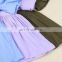 2020 girls dress ins new summer short-sleeved solid color children's dress