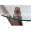 Creative Furniture Glass Triangle Transparent Glass Table Top With Flat Edge & Round Corner Small Coffee Table
