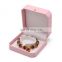 Luxury Unique Design Octagonal Shape Pink  Pu Leather Ring Pendant Earrings Box