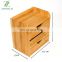 office stationery bamboo desk organizer for sundries with three drawers