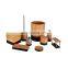 Bamboo series 5pcs bathroom decoration sets with toilet brush dispenser
