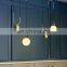 Nordic restaurant chandelier industrial style creative personality lifting pulley designer bar glass ball bedside chandelier