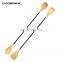 Latest Design Multifunctional 4-Piece Wooden SUP Paddle Aluminum Alloy Shaft Wood Paddle for Kayak SUP