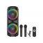 ZQS-12206 super power 80W wireless 12-inch*2  OEM bass sound party speaker with colorful lights
