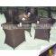 High quality competive price patio rattan dining set leisure glass table with chair