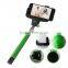 universal telescopic stainless steel selfie stick with inbuilt bluetooth for iphone