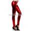 Sexy Women Shiny Solid Colors Wet Look Leather Metallic Low Waist Tights Pants Leggings