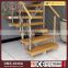 wood floating stairs price with steel pipe stair handrail