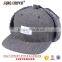 Custom Wool Hat With Ear Flaps/Ear Flaps Flat Brim Cap