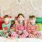 Best quality Wholesale children plain cotton pattern Christmas 2015 kids red white stripes pajamas