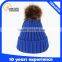 High Quality Custom Winter Knitted Beanie Hat With Fur Pom- Pom                        
                                                Quality Choice