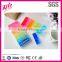 Colorful rainbow 21 cells weekly plastic pill box