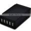 UV Paint 5V4.1A 5 Port Multiple USB Intelligent Charger Multi Travel Power Adapter for USB-Charged Devices(Black)