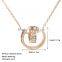 Gold Women Metal Ring Stick Pendant Charming Necklace