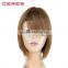 candy color straight flat bang short bob Hair cosplay wigs, brazilian human hair wigs bob style