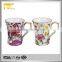 Lead Free gold rim ceramic promotional thermo drinking coffee mug with flower pattern