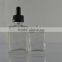 cosmetic 30ml glass rectangle dropper bottle clear with pump sprayer cap                        
                                                                                Supplier's Choice