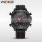 WEIDE wholesale custom logo silicone digital watch, elegance fashion dual display watches, luxury sports hand watch