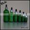 1oz 20ml 30ml cosmetic green colored serum dropper glass bottle for essential oil manufacturer
