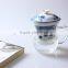 Latest Design Cheap Price 350ml Pyrex Glass Tea Cup With Fine Porcelain/ceramics Infuser