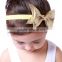 in stock baby large bow turban hairbands girls gold sequin bow baby headbands
