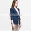 beautiful beaded high quality blue denim long women jeans jackets JXQ505