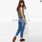 ladies jeans top design high waist distressed boyfriend jeans JXA090