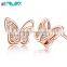 Silver 925 gold plated butterfly earrings