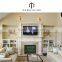 High polished marble stone fireplace mantel