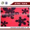 Red and Black Polyester Flower Pattern China Sofa Flocked Furniture Upholstery Fabrics Crushed Velvets