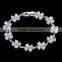 Lucky jewelry white synthetic cubic zirconia charm bracelet in white gold plated