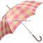pink tartan umbrella