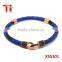 6mm yellow python skin leather bracelet for men with black cz brass clasp