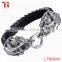 bracelet men leather men bracelet 2016 bracelet men with 8mm width of black braided leather