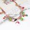Top selling amazon Christmas jewelry epoxy with alloy gold chain 2016 snowman pendant necklace