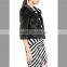 Black 100% whole chinese mink skin jacket with half sleeve for young ladies