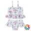Baby Girls Two Pieces Swimming Costume Clothes Flower Print Swim Fabric Mermaid Swimsuit