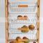 USA /EU FASHIONAL Wooden Kitchen Trolley With FOUR Metal Wire Brackets/ceramic Tile on Top With Drawer
