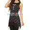 latest polka dot blouse design Black & White Polka Dot Flowy breezy Tank