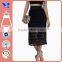 cotton double side split office lady long black and white lace crochet skirts