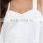 Guangzhou wholesale clothing OEM Sweetheart Neck White Linen Dress