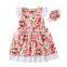 Boutique baby clothing summer new design flower girl dress baby girl fashion dress with headband