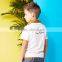 Round collar short sleeve t shirt white with letter