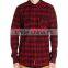 Top quality latest shirts design red black men flannel shirt