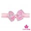 Chic Baby Flashing Flower Light Pink Hair Accessories Elastic Floral 3Pcs Gift Box Girl Birthday Headband