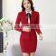 ladies hotel uniform design skirt suit women 2017 red black